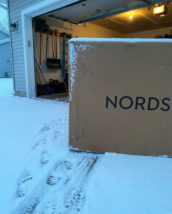 Vinterlevering. Esken tok det pent.